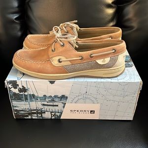 SOLD Sperry Top-Sider Womens 9 Leather Bluefish 2 Eye Linen/Oat Boat Shoe